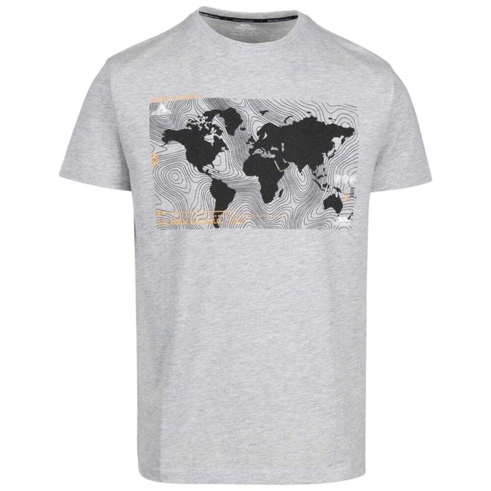 Trespass Mens Chera Topographic Crew Neck / Grey Marl